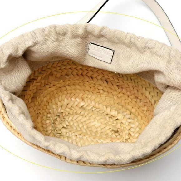 LOEWE Drawstring Bucket Bag Shoulder A223222X01 Raffia (palm leaf)/calf - Picture 5 of 6